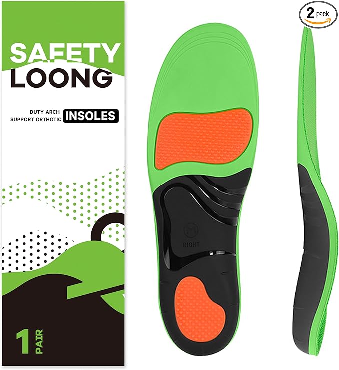 Arch Support Insoles for Plantar Fasciitis Flat Feet Pain Relief, Shock Absorbing Orthotic Inserts for Men and Women L