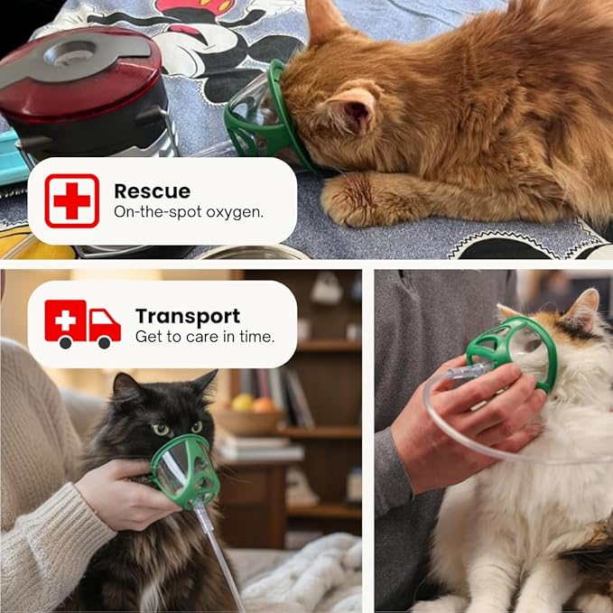Cat Rescue Oxygen Kit – Portable Oxygen Supply for Pets for Transport and Rescue – Oxygen, Mask, Regulator, Tubing & Travel Case Included (Rescue Oxygen Kit for Cats 0-11 lbs)