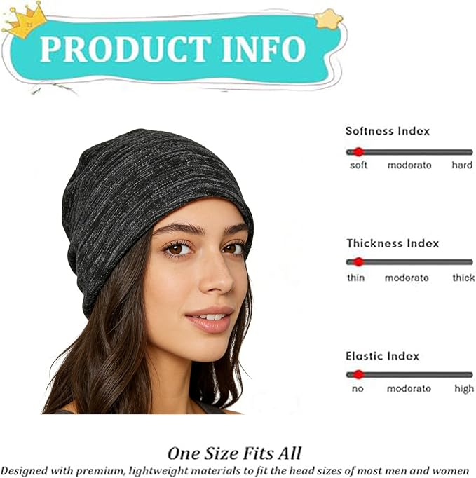 Amerthing Faraday Hat,Silver Fiber Faraday Slouch Beanie,Knitted Protection Cap