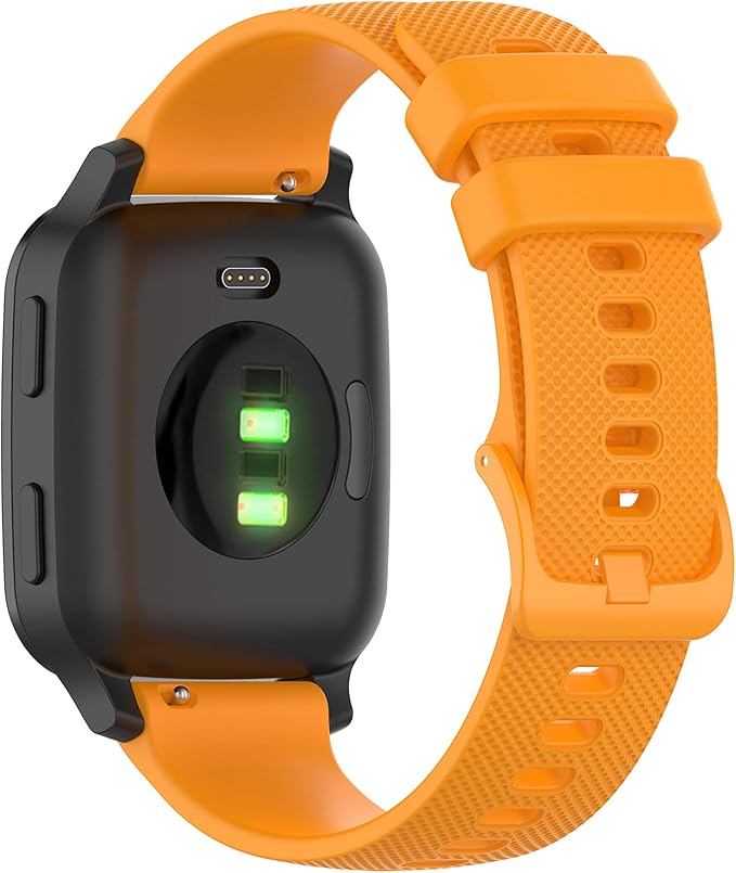 Compatible with Garmin Venu Sq Bands for Women Men, 20mm Quick Release Silicone Replacement Band Wristbands Straps Bracelet Fit for Garmin Vivoactive 3 Music, Forerunner 245 645 (Orange)