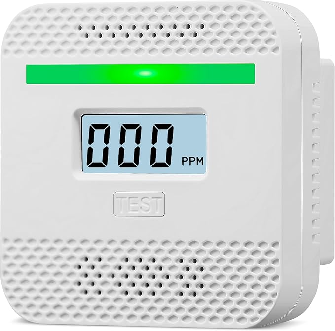 Carbon Monoxide Detector,Portable CO Alarm CO Gas Monitor Alarm with LCD Digital Display Sound Light Warning,Battery Powered High Accuracy CO Alarm Detectors for Travel Home Office Kitchen Car Hotel