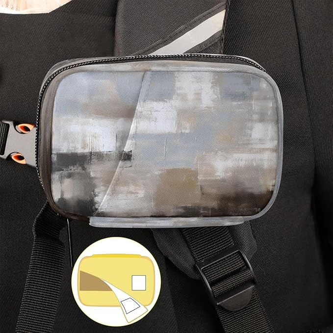 Abstract Retro Gray Art Travel Pill Organizer Box Weekly Portable Pill Case Daily Pills 7 Day Small Birth Control Pills Container Removable Compartments for Medicine Vitamins Fish Oil