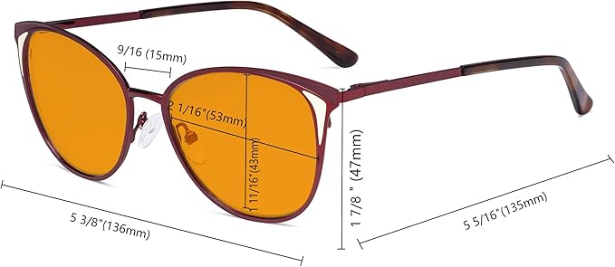 Eyekepper Ladies Blue Light Filter Glasses - Butterfly Design Computer Eyegalsses Women -Transparent Blue Lens