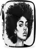 African Curly Hair Art Travel Pill Organizer Box Weekly Portable Pill Case Daily Pills 7 Day Small Birth Control Pills Container Removable Compartments for Medicine Vitamins Fish Oil