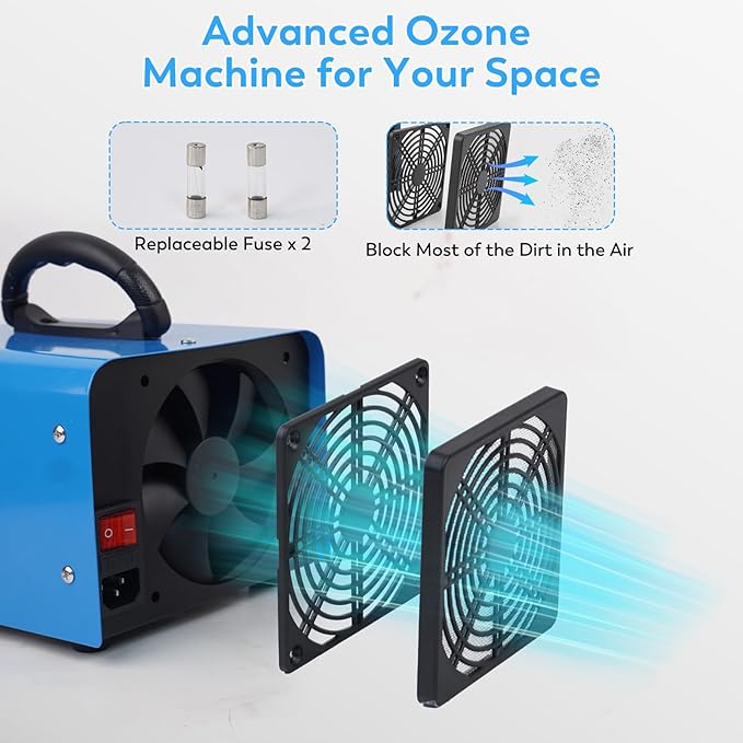 Ozone Machine Generator 128,000 Mg/H Ozone Odor Eliminator Odor Removal Air Purifier Ionizer for Rooms, Smoke