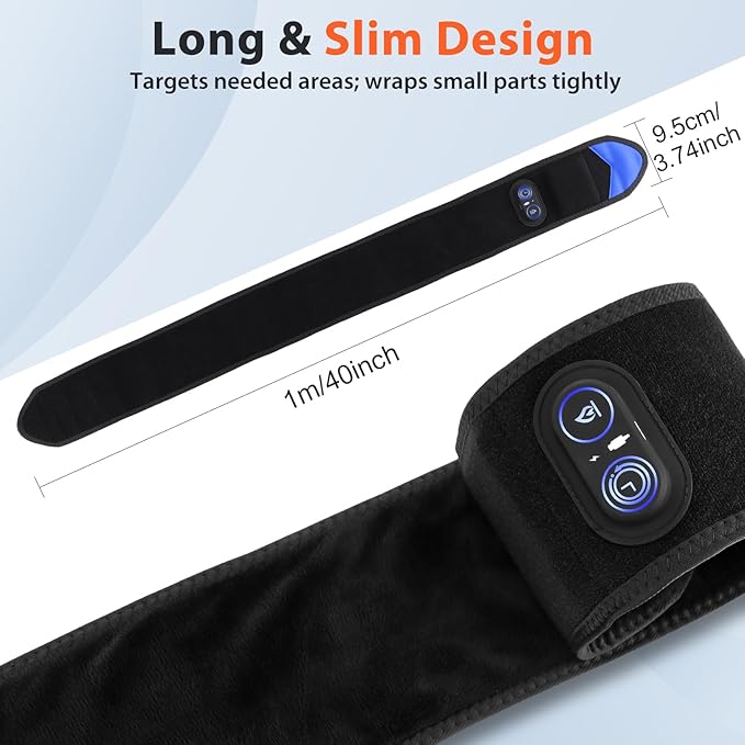 Cordless Heating Pad for Arm Elbow Wrist Leg Pain Relief, Red Light Knee Ankle Heating Pads, Heated Elbow Brace Wrap Heating Pad for Arm, Wrist, Ankle, Leg with 3 Heating Levels & Auto Shut-Off Timer