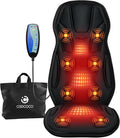 CooCoCo Vibration Back Massager with Heat, Gifts for Him Dad Husband Men, Massage Chair Pad with 8 Vibrating Motors & 2 Levels Heat, Massage Seat Cushion for Home Office Seat Use