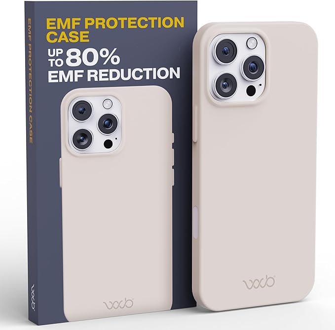 WAVEBLOCK EMF Protection Silicone iPhone Case Compatible with iPhone 16 Pro Max, Radiation Blocker, 5G Shield Reduction, Lightweight, USA Patented and Tested in FCC Lab, Stone