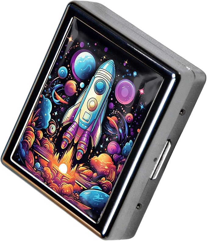 8-Compartment Pill Box Organizer Portable and Stylish Medicine Case, Versatile Storage for Medication - Ideal Travel Accessory & Unique Gift Idea (Galactic Rocket Adventure)