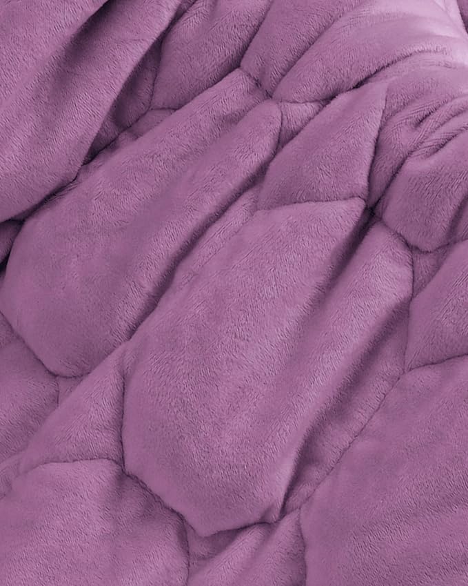 Cottonblue Weighted Lap Blanket Pad 7 lbs 29" x 24", Cozy Luxury Crystal Velvet Weighted Blanket for Adults, Small Weighted Blanket Throw All Season for Travel Relaxation Sleeping, Purple Blanket