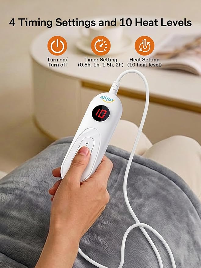 ALLJOY Heating Pad for Back Pain Relief, 24"x33" Weighted Heating Pad for Neck and Shoulders and Back, Gifts for Women Men, Neck Heating Pad Fast-Heating with 6 Settings, Auto Shut-Off