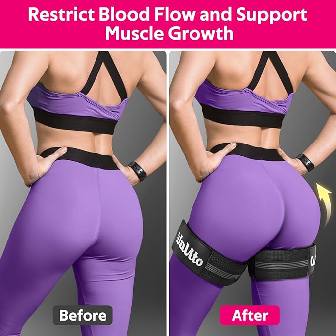 BFR Booty Bands for Women Glutes - Blood Flow Restriction Bands with Weekly Plan for Legs, Butt & Hip Building, Occlusion Bands for Workouts, Best Fabric Bands for Squat Butt & Thigh