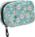 Fustylead Cute Cat Paw Prints and Hearts Pill Organizer and Storage Weekly with Zipper, Removable Pill Box Portable Medicine Organizer for Vitamin Fish Oil Supplement