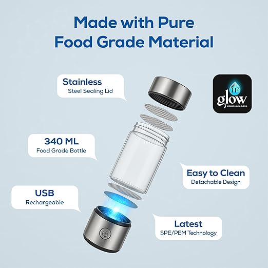 2026 Newly Updated Hydrogen Water Bottle Generator – 420ml Portable Hydrogen Water Ionizer with SPE/PEM Technology – Hydrogen Water Machine – High Hydrogen Concentration 1100–1680 PPB