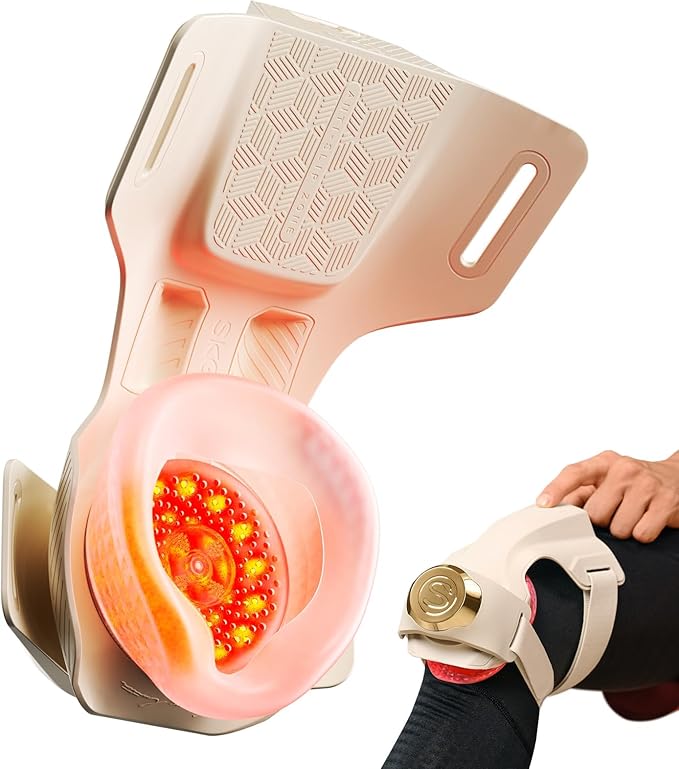 SKG Knee Massager with Heat for Pain Relief with Vibration for Joint Comfort, Cordless Heated Knee Brace with 5 Massage Modes and 3 Heating Levels, Perfect for Women Men Mom Dad, WS500