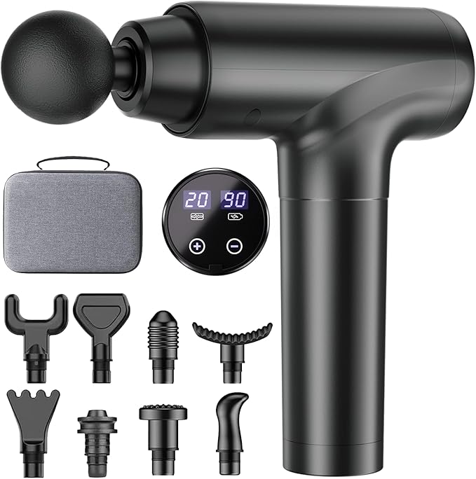 cotsoco Massage Gun, Muscle Massage Gun Deep Tissue Back Massager for Pain Relief, 20 Speeds Handheld Electric Massager Tool with Silent Brushless Motor, Suitable for Gym Office Home Travel