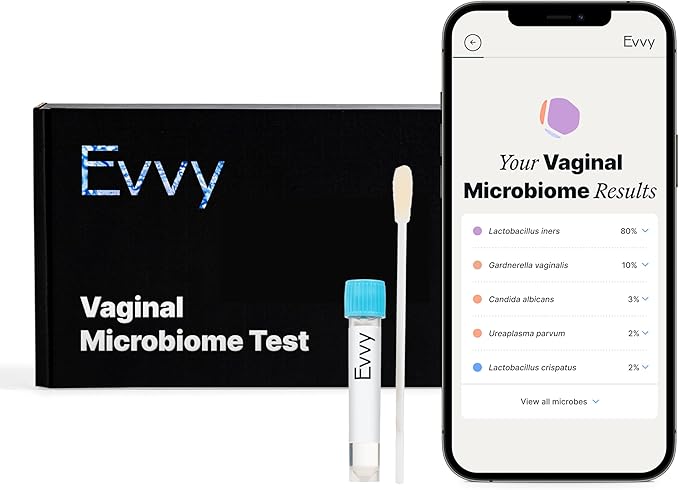Evvy Vaginal Health Test | At-Home Microbiome Test for BV, Yeast Infection, Ureaplasma & More | Discreet Results in 7–10 Days | Clinician-Reviewed Report & Rx Options