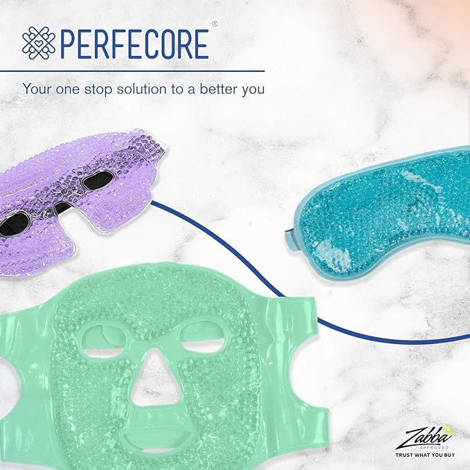 Cooling Gel Eye Mask Cold Compress for Puffy Eyes, Dark Circles, Headaches, Purple