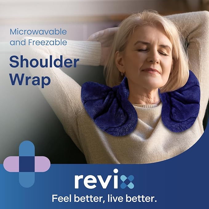 REVIX Microwave Heating Pad for Neck Shoulders and Back, Weighted Hot Neck Shoulder Wrap with Herbal Aroma, Microwavable Moist Heat Warmer, Scented