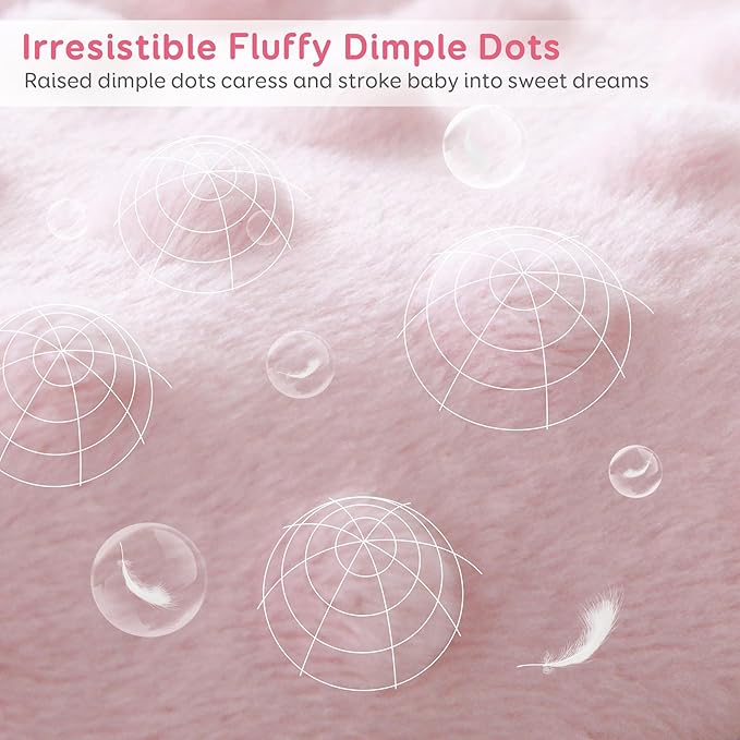 Sivio Minky Dotted Weighted Blanket 3lbs, Super Soft Crystal Velvet Reversible Heavy Blanket with Cute Cartoon Patterns, 36x48 Inch, Pink Unicorn