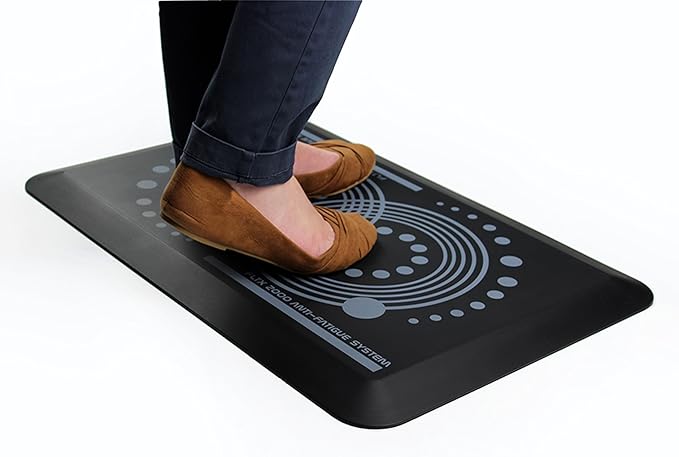 Floortex AFS-TEX 2000 Black Active Anti-Fatigue Comfort Mat 16" x 24" Compact (FC24161ABK)