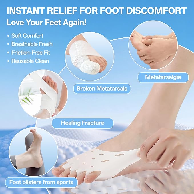 Toe Separators for Women & Toe Spacers for Men, 6 Pairs Soft Silicone for Daily Comfort - Bunion Relief, Toe Alignment, Pedicure