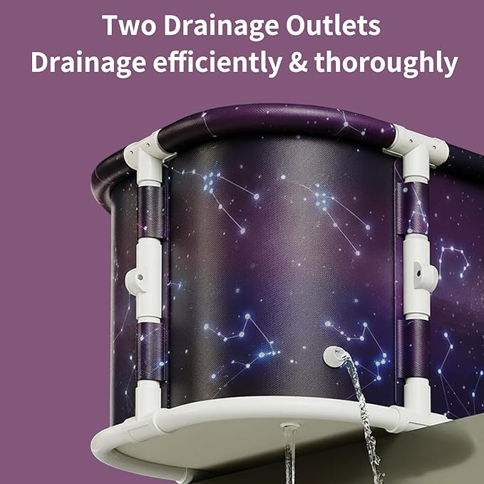 Portable Foldable Ice Bath Tub, Large Portable Soaking Bath Tub for Home Outdoors Gyms (Starry Sky)