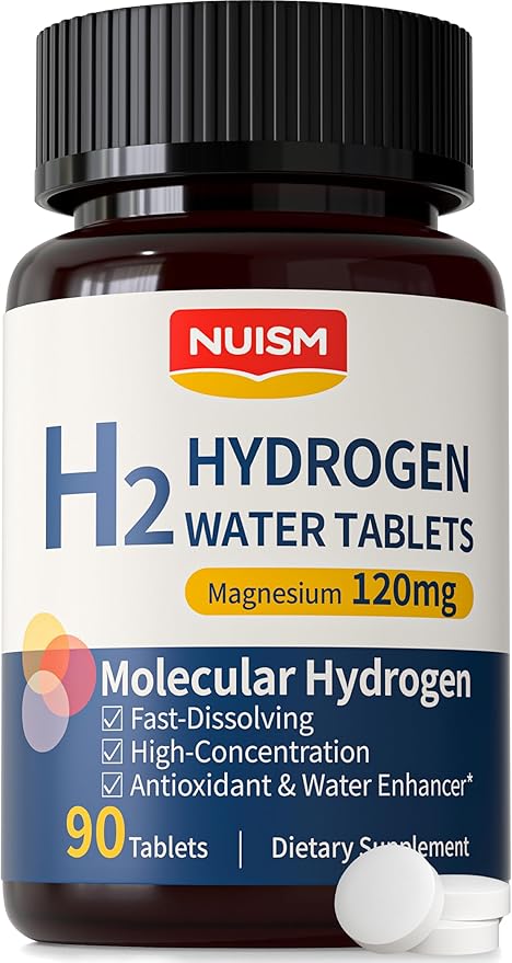 Hydrogen Water Tablets with Magnesium,Hydrogen Tablets for Drinking Water,Antioxidant and Cellular Health Support, H2 Molecular Tabs,90 Tablets