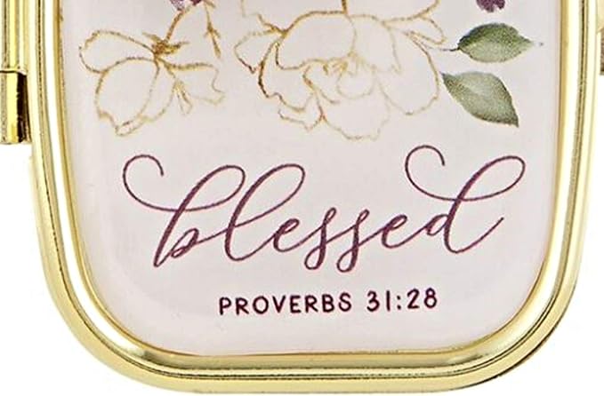Needzo Medicine Organizer, Blessed Mother Proverbs 31:28 Pill Box or Trinket Case, 2 3/8 Inch