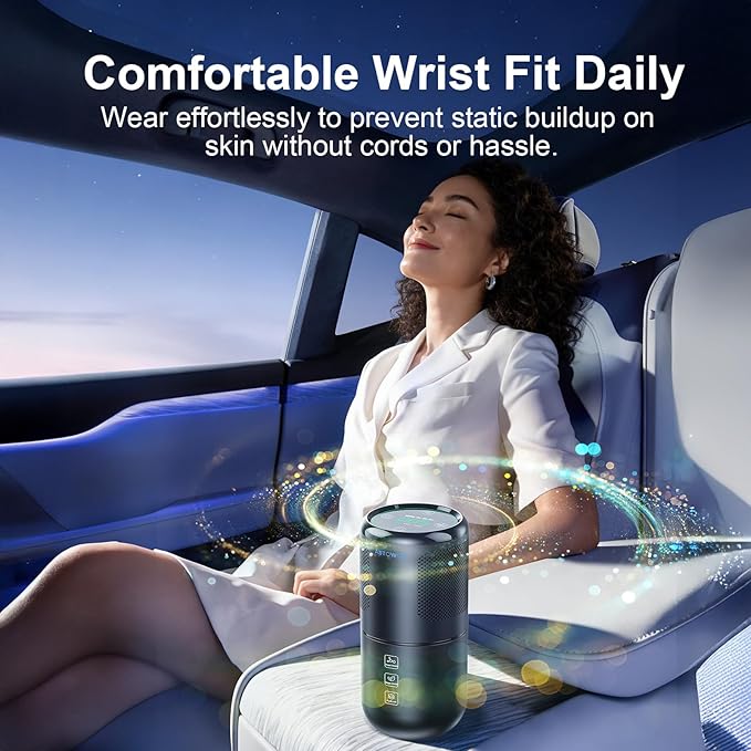 Mini Air Purifier for Car & Home, True HEPA Filter with Formaldehyde Removal & Real-Time Air Quality Monitor, Portable Desktop Odor Absorber for Smoke, Pet Smells