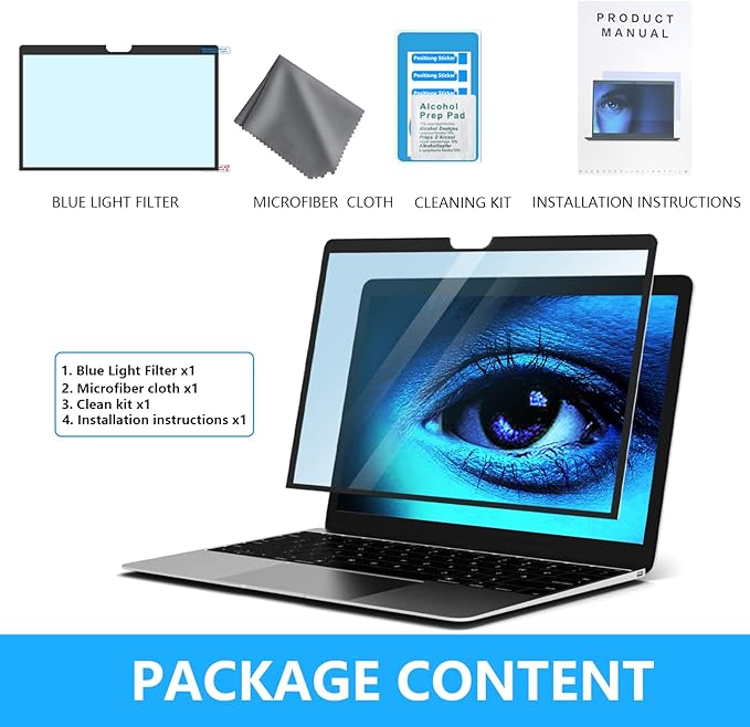 for MacBook Pro Screen Protector 15 inch Anti-Glare Anti-Blue Light Screen Protector Filter,Eye Protection Blue Light Blocking Filter Compatible MacBook Pro 15 inch 2019-2016 (A1707, A1990)-1Pack