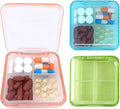 3PCS Pill Case for Pocket Travel Pill Organizer Small Pill Box Portable 4 Compartments Removable Medicine Organizer for Vitamin Fish Oil (3PCS)