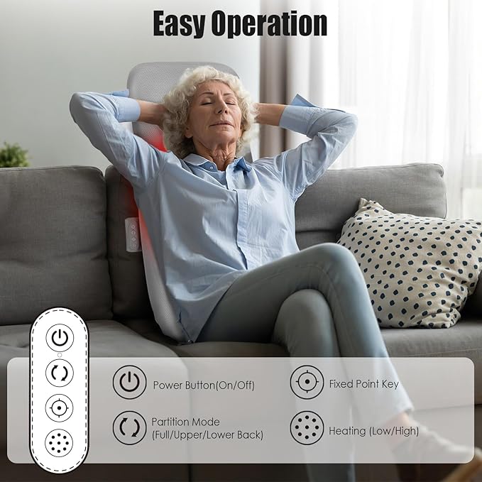 Full Body Electric Massage Mat with Heat, Vibration Back Massage Pad Cushion with Inflatable Head Pillow and Lumbar Pillow, 10 Vibration Motors 3 Timers (28"x14")