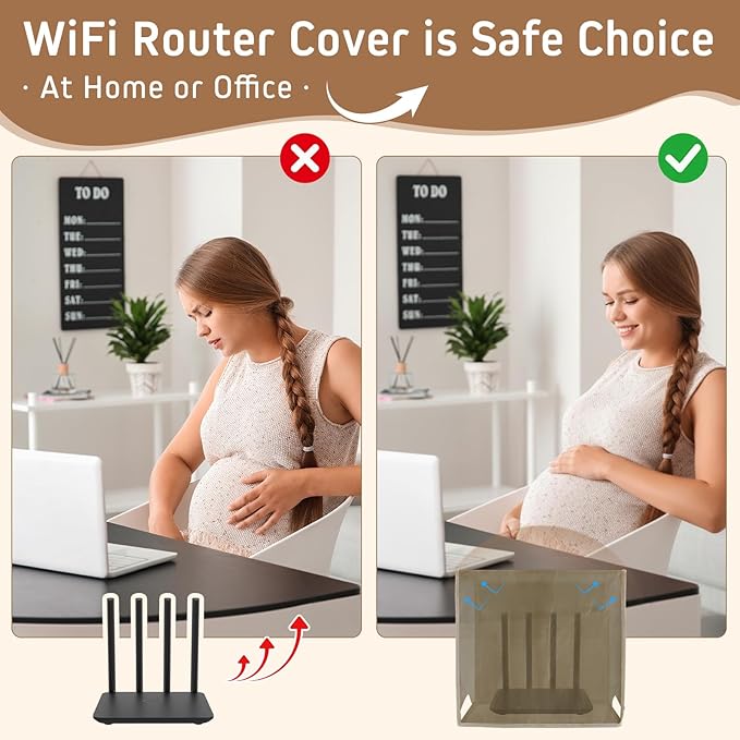 Large WiFi Router Cover, Smart Meter Cover Block 90% of WiFi Router EMF and 5G Electric Meter Faraday Cage Protection