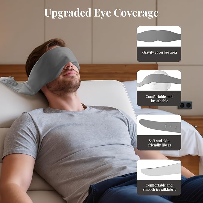 Weighted Eye Mask for Sleeping, Blackout Gravity Sleep Masks Women, Cloud-Like Comfort Softness, 3D Contoured, Memory Foam