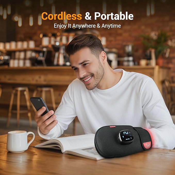 Comfytemp 5000mAh Cordless Red Light Therapy Glove for Hand, 360° Dual-sided 100 LEDs Near Infrared Wrap, 13W Pad for Wrist Finger Joint, Valentines Day Gifts for Her, Men Women Mom Dad, 660nm & 850nm