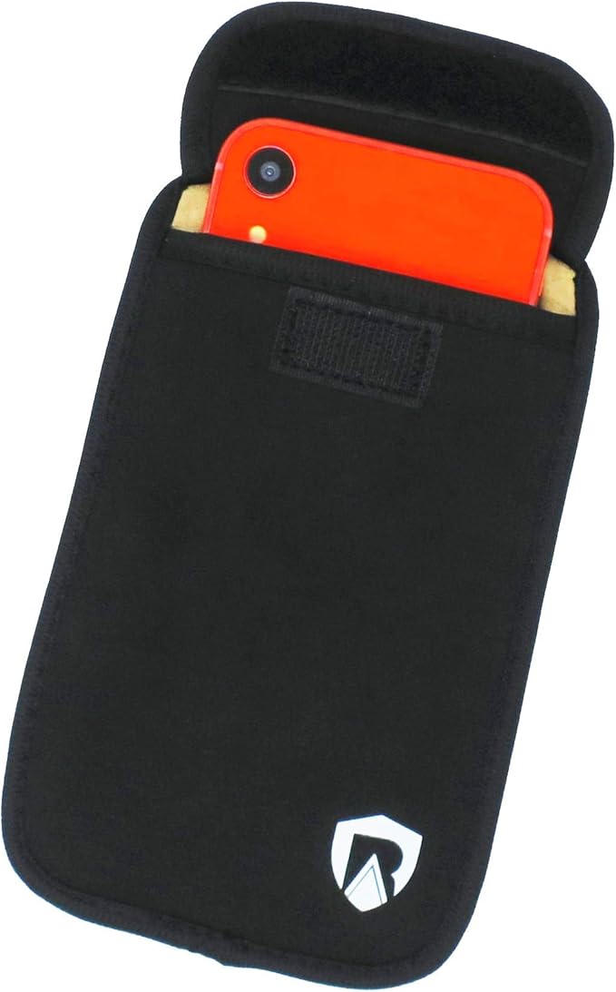 RadiArmor EMF Blocking Cell Phone Sleeve - EMF Blocking Pouch That Fits Most Standard Smartphones - Updated Version (Black, Large)