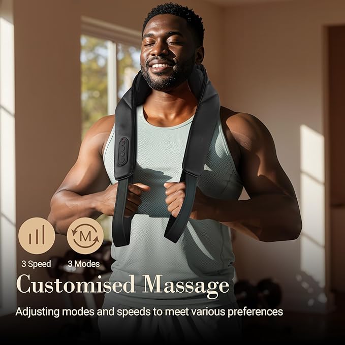 Cordless Neck Massager with Heat, FSA Eligible HSA Store, 4D Kneading Shoulder Massager for Pain Relief Deep Tissue, Electric Shiatsu Massage for Neck and Shoulder, Gifts for Mom Women