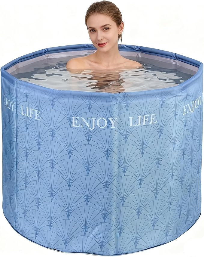 Foldable Bath Tub for Adults, Large Foldable Hot Ice Plunge Tub for Recovery, Collapsible Hot Cold PlungeTub Suitable for Home Outdoors Gyms (Insulation)