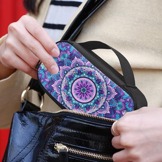 Mandala Flower Diabetic Supplies Travel Case, Storage Carrying Bag for Diabetes Testing Kit, Blood Glucose Monitor Meters, Test Strips, Medication, Lancets, and Other Diabetic Supplies