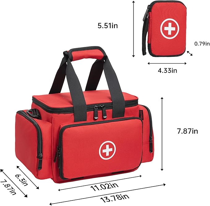 Medicine Storage Bag, Pill Bottle Organizer with Portable Small Pouch, Medication Bottle Organizer Empty with Shoulder Strap for Home Storage and Travel