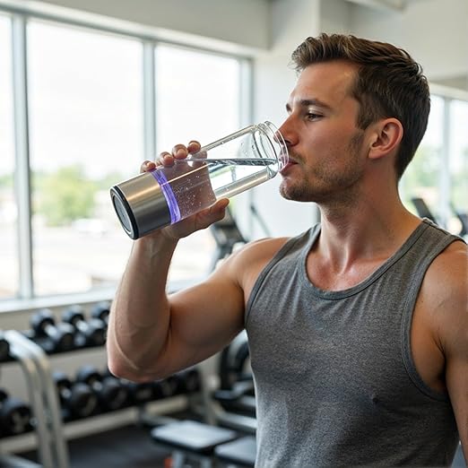 Upgraded 2200PPB Hydrogen Water Bottle Generator, 3-Minute Fast Electrolysis with SPE/PEM Technology, Portable Rechargeable Ionizer for Antioxidant Rich Water, 16oz Borosilicate Glass for Gym Travel