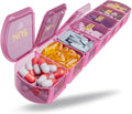 Large Pill Organizer Weekly - SHIJOINYU 7 Day Pill Box with Easy-Open Design, Daily Medicine Pill Organizer for Vitamins, Supplements, Fish Oils and Medications - Pink