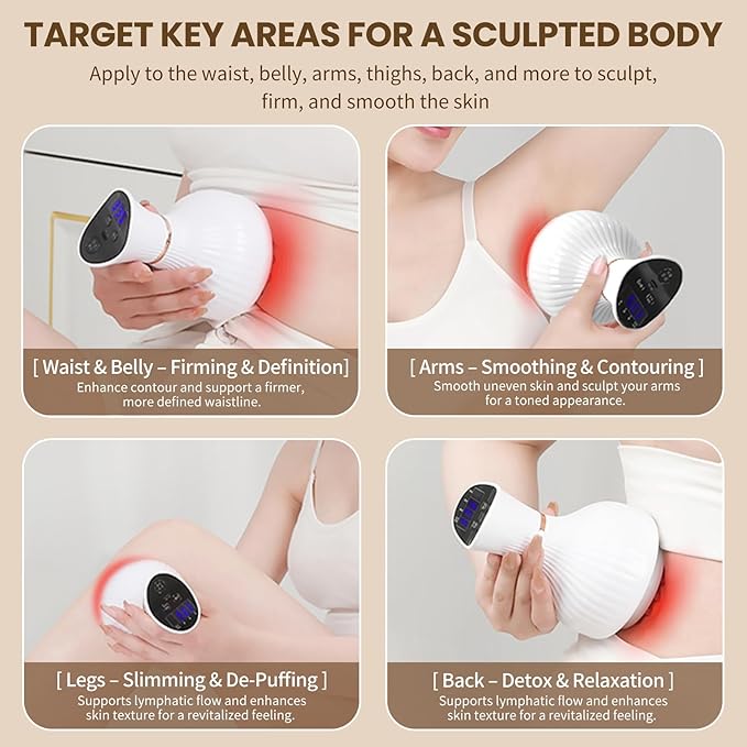 Intelligent 4-in-1 Lymphatic Drainage Massager & Anti Cellulite Massage Tool, Body Sculpting Machine Helps Reduce Stretch Marks & Cellulite, Ideal Pain Relief Devices for Legs, Arms, Belly