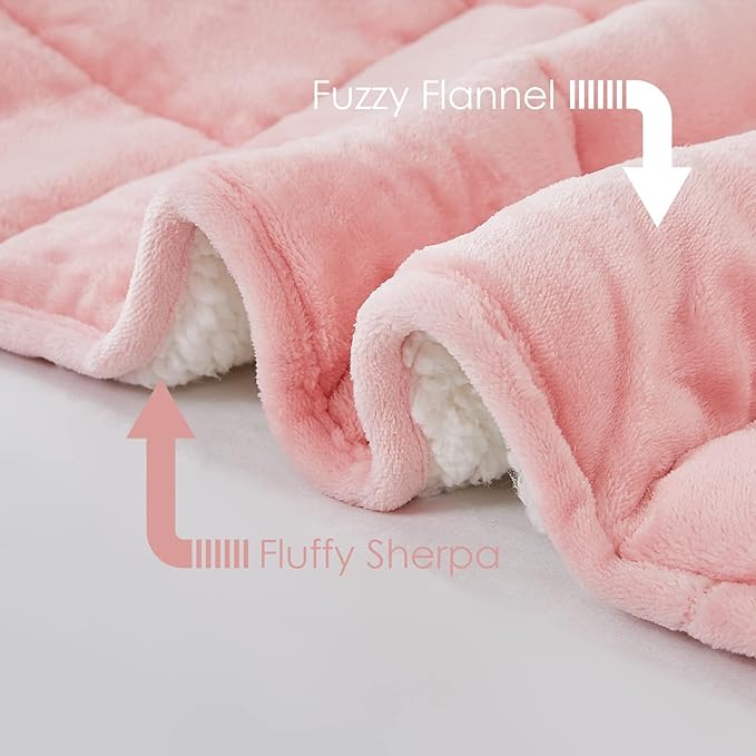 yescool Weighted Blanket for Adults (15 lbs, 48" x 72", Hot Pink) Heavy Blanket for Sleeping Perfect for 140-160 lbs, Twin Size Breathable Blanket with Premium Glass Bead, Machine Washable