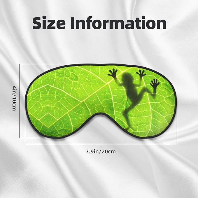 Frog Shadow on The Leaf Sleep Mask Eye Mask with Adjustable Strap Eye Sleep Shade Cover Blocks Light for Women Men Airplane Travel Nap
