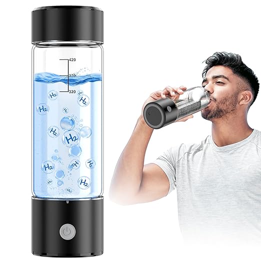 Hydrogen Water Bottle, 3Min 2200PPB Rapid Hydrogen Water Generator -SPE PEM Tech, 14OZ Portable Hydro Water Machine, Health Care Gifts for Husband, Wife, Family, Friends, Travel