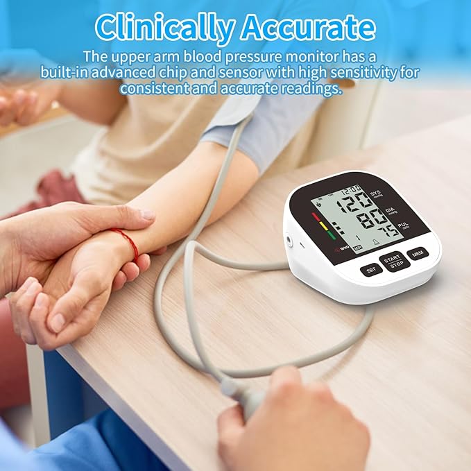 Blood Pressure Monitor for Home Use, Upper Arm Blood Pressure Machine with Large Cuff (8.7’’-16.5’’), Automatic BP Cuff with Large Screen, 2 User, 198 Memories