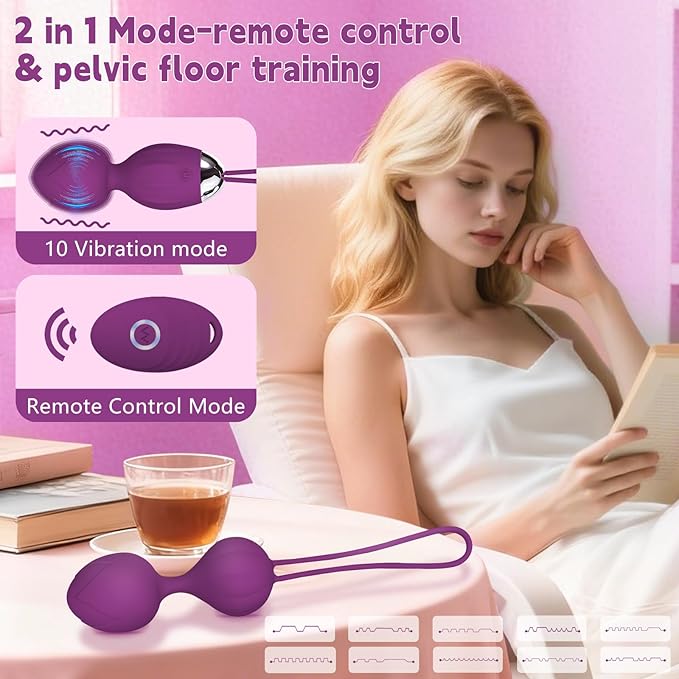 4 Kegel Balls for Women Tightening Exercise Set, Different Kegel Weights for Pelvic Floor Muscle, Pelvic Floor Trainer System for Beginners & Advance (Purple)