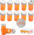 Pill Bottle with Desiccant Cap, Medicine Bottle, Pill Bottles Empty with Caps, Empty Pill Bottles (6 Dram, 12 Pack)